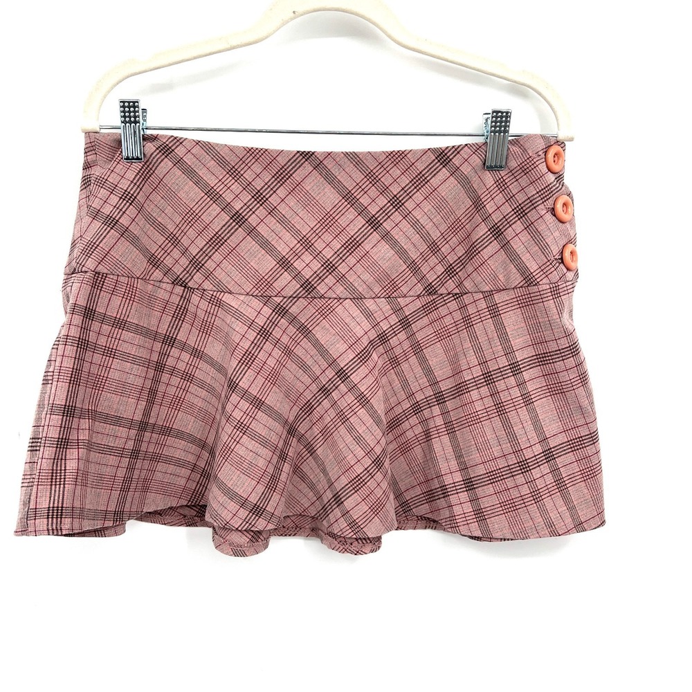 Vintage 90s y2k tracy evans limited plaid mini skirt clueless mean girls pink L